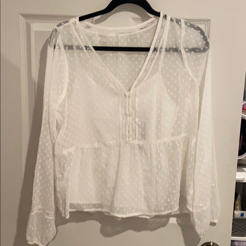 White blouse with built in tank top